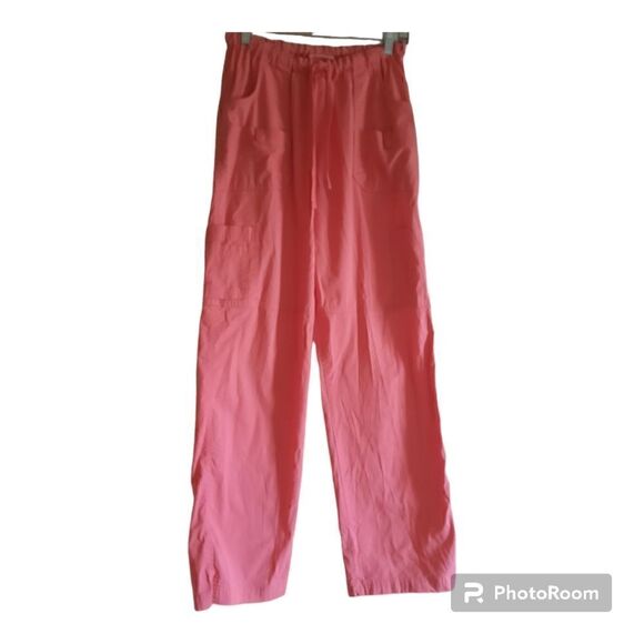 BRIGHT Coral Pink EASY STRETCH By Buttersoft Scrub Pant - Picture 1 of 5